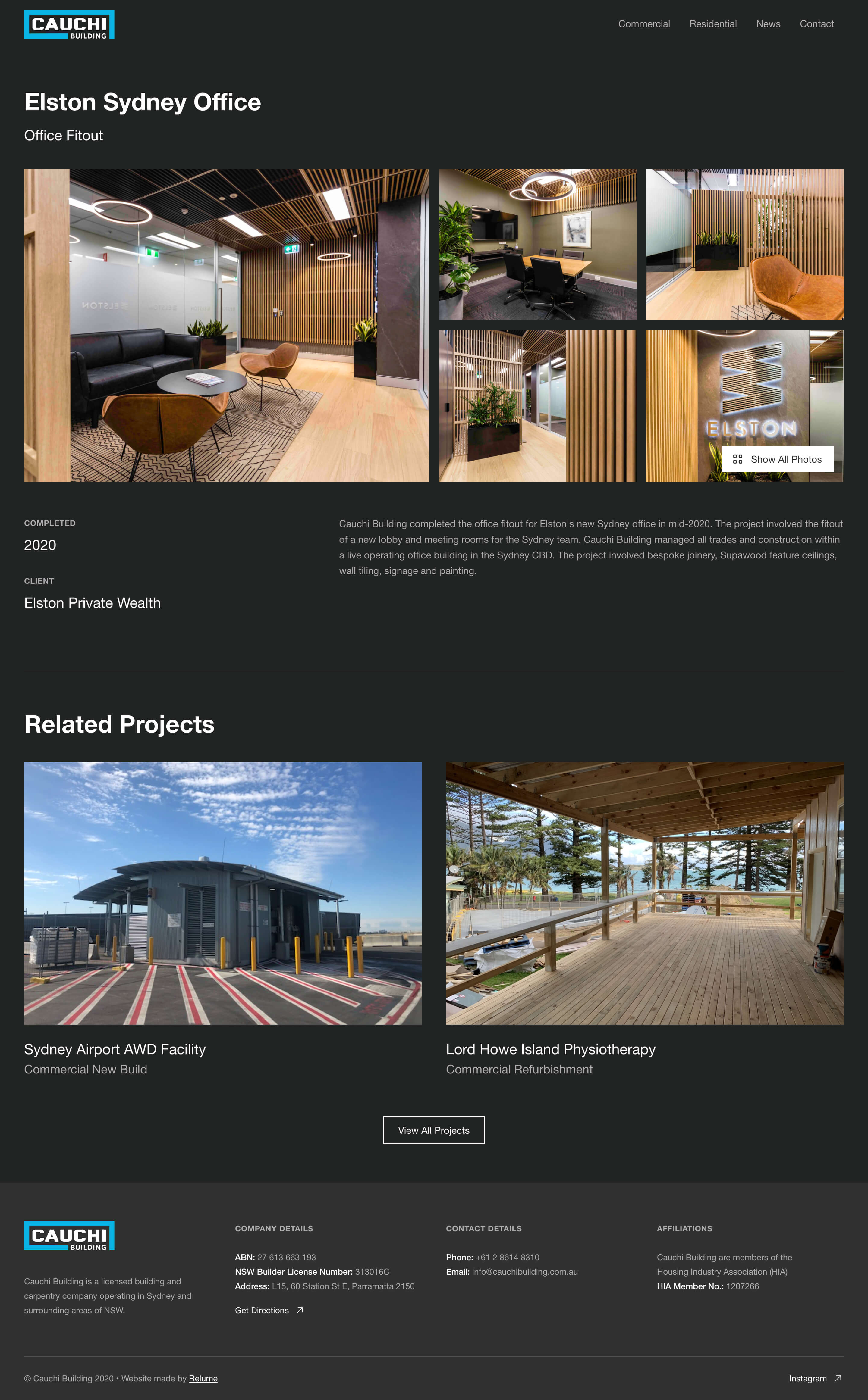 Screenshot of homepage