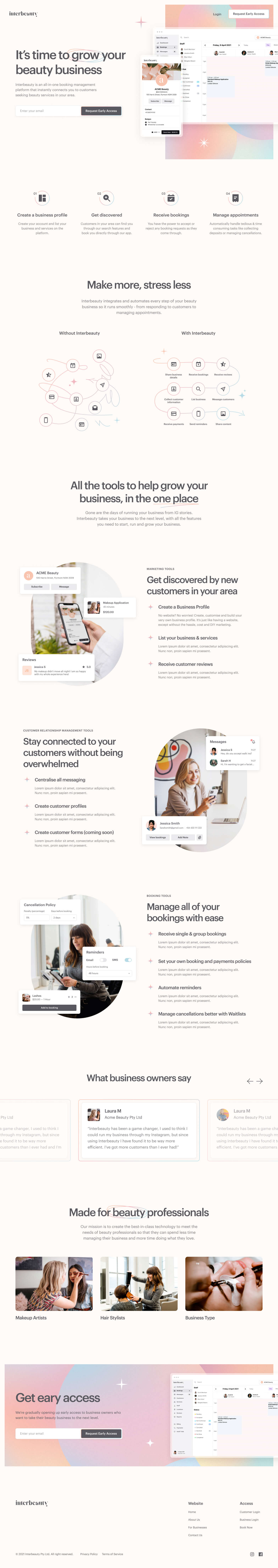 Screenshot of homepage