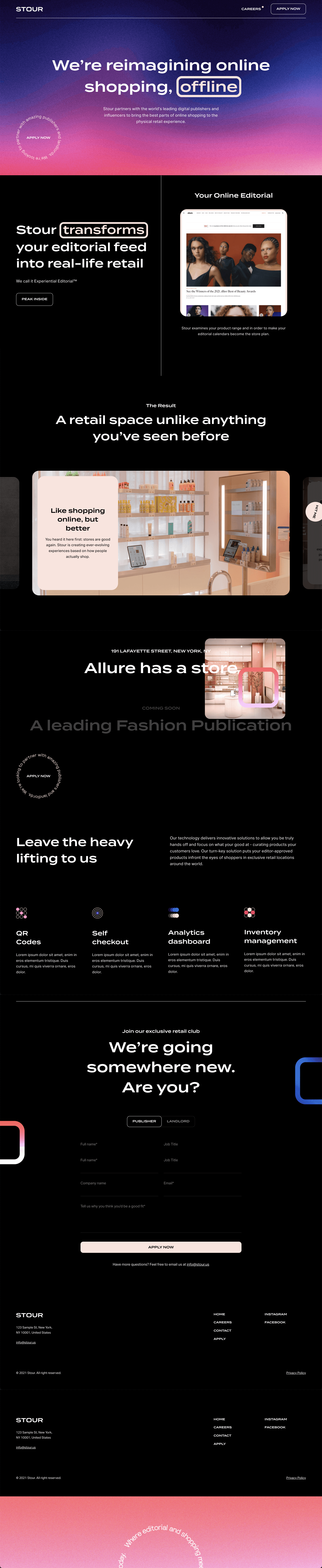Screenshot of homepage