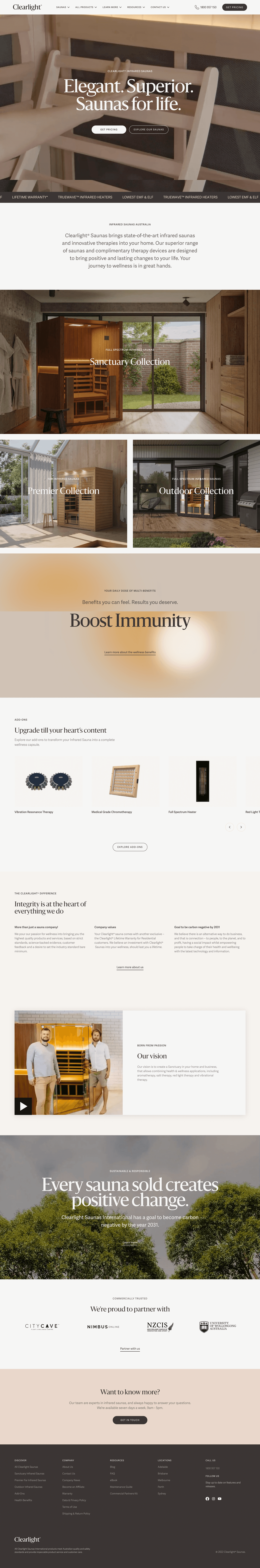Screenshot of homepage