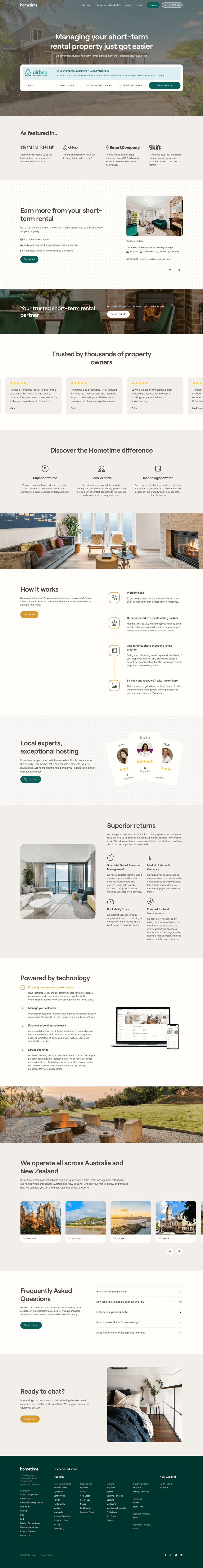 Screenshot of homepage