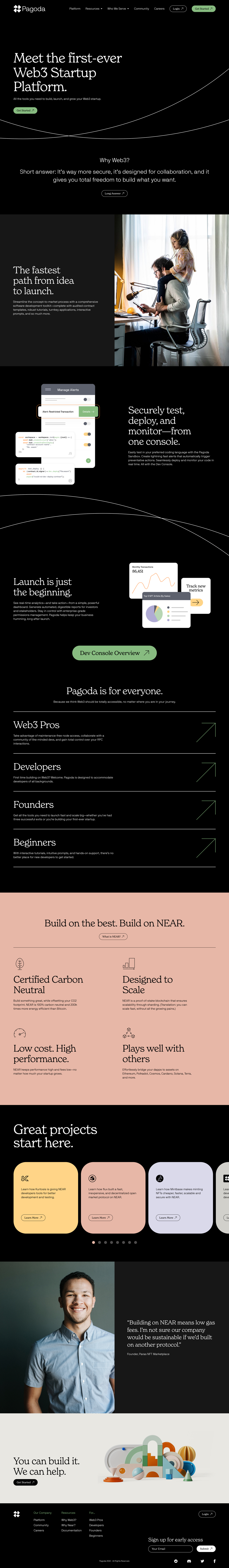 Screenshot of homepage